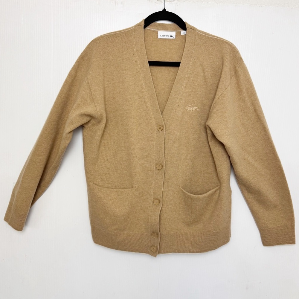 Lacoste Tan Women's Cardigan Sweater